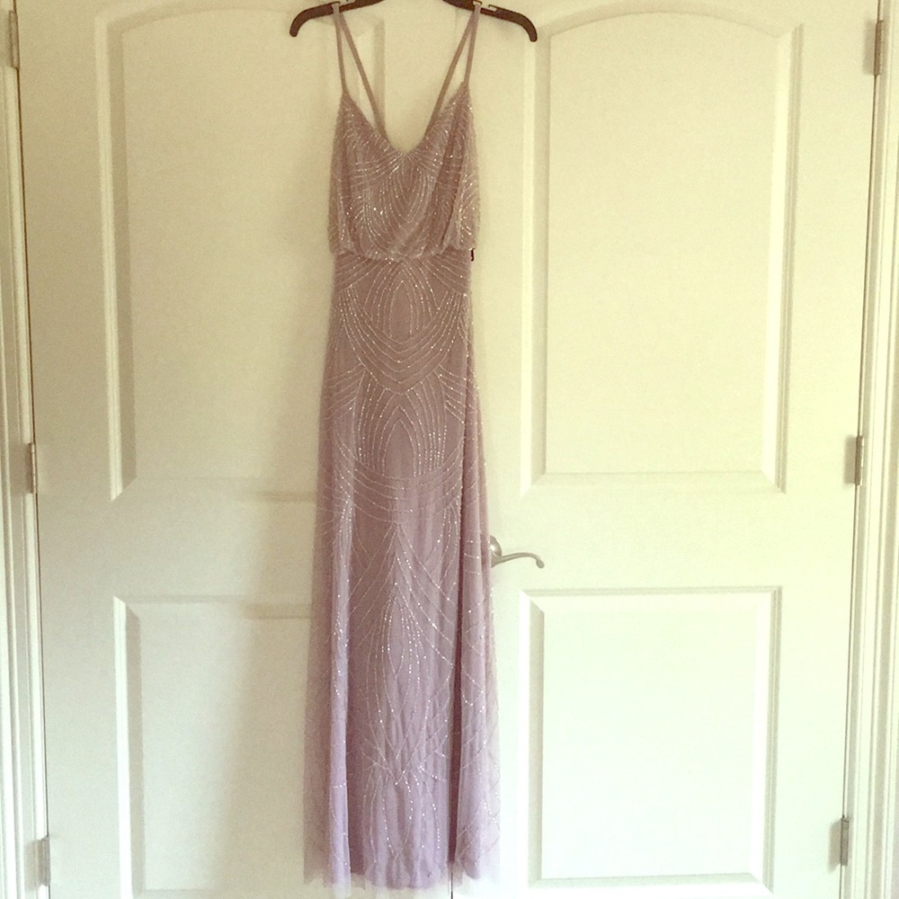 Adrianna Papell long beaded tank dress